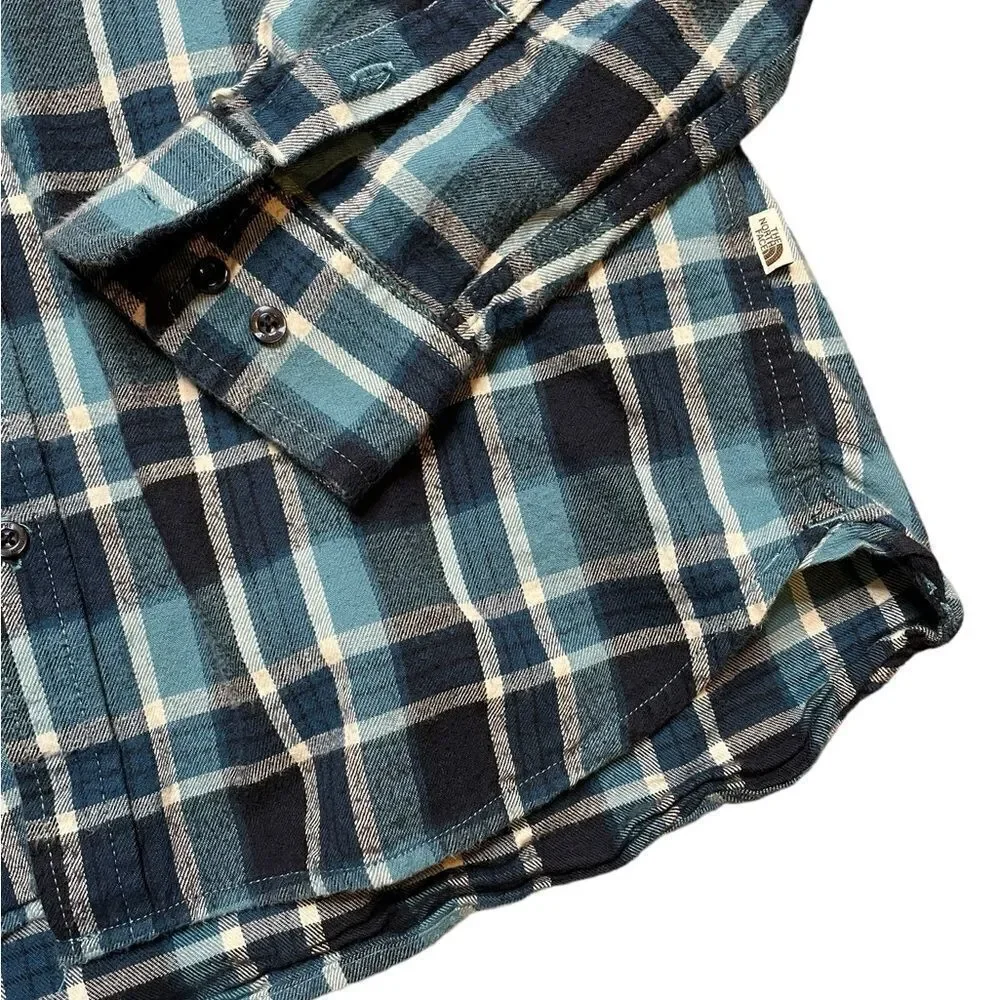 THE NORTH FACE Men's Arroyo Flannel Shirt Blue Plaid Size Large